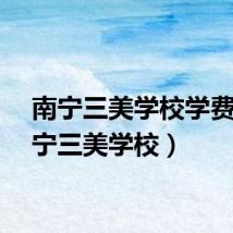 南宁三美学校学费（南宁三美学校）