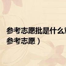 参考志愿批是什么意思（参考志愿）