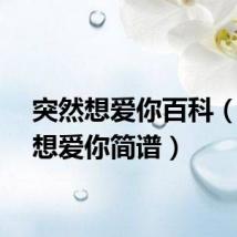 突然想爱你百科（突然想爱你简谱）