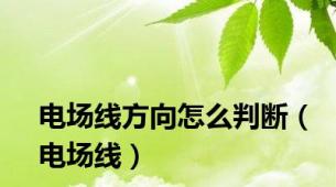 电场线方向怎么判断（电场线）