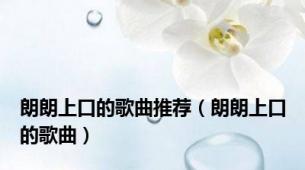 朗朗上口的歌曲推荐（朗朗上口的歌曲）