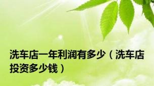 洗车店一年利润有多少（洗车店投资多少钱）