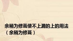 余稍为修葺使不上漏的上的用法（余稍为修葺）