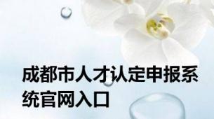 成都市人才认定申报系统官网入口