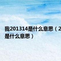 我201314是什么意思(201314是什么意思)