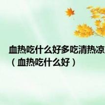 血热吃什么好多吃清热凉血食物(血热吃什么好)