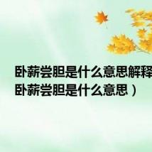 卧薪尝胆是什么意思解释词语(卧薪尝胆是什么意思)