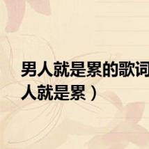 男人就是累的歌词（男人就是累）