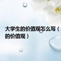 大学生的价值观怎么写(大学生的价值观)