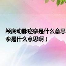颅底动脉痉挛是什么意思啊(痉挛是什么意思啊)
