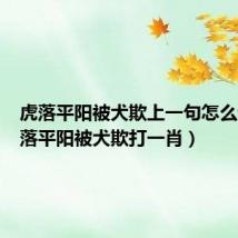 虎落平阳被犬欺上一句怎么说(虎落平阳被犬欺打一肖)