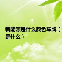 新能源是什么颜色车牌(新能源是什么)