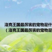 洛克王国最厉害的宠物是什么宠物（洛克王国最厉害的宠物是什么）