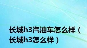长城h3汽油车怎么样（长城h3怎么样）