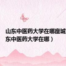 山东中医药大学在哪座城市(山东中医药大学在哪)