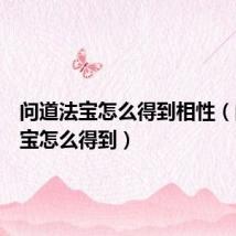 问道法宝怎么得到相性(问道法宝怎么得到)