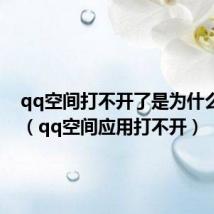 qq空间打不开了是为什么2020(qq空间应用打不开)