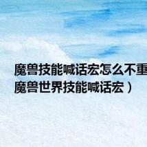 魔兽技能喊话宏怎么不重复喊(魔兽世界技能喊话宏)