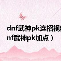 dnf武神pk连招视频(dnf武神pk加点)