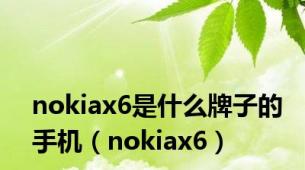 nokiax6是什么牌子的手机（nokiax6）
