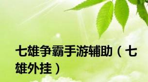 七雄争霸手游辅助（七雄外挂）