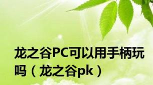 龙之谷PC可以用手柄玩吗（龙之谷pk）