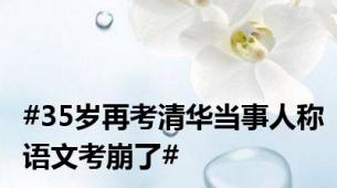 #35岁再考清华当事人称语文考崩了#