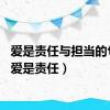 爱是责任与担当的句子（爱是责任）