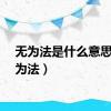 无为法是什么意思（无为法）