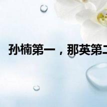 孙楠第一，那英第二！