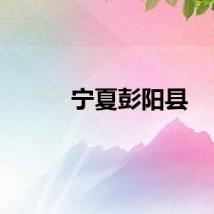 宁夏彭阳县