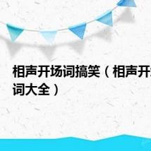 相声开场词搞笑(相声开场白台词大全)