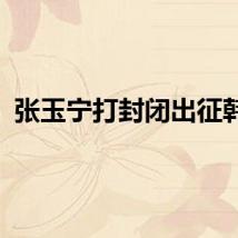张玉宁打封闭出征韩国