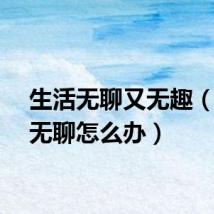 生活无聊又无趣（生活无聊怎么办）