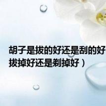 胡子是拔的好还是刮的好(胡子拔掉好还是剃掉好)