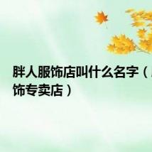 胖人服饰店叫什么名字(胖人服饰专卖店)