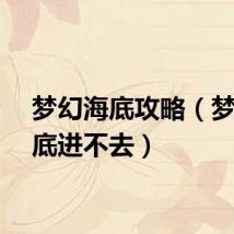梦幻海底攻略（梦幻海底进不去）