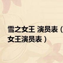 雪之女王 演员表（雪之女王演员表）