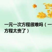 一元一次方程很难吗(一元一次方程太贵了)