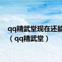 qq精武堂现在还能玩吗(qq精武堂)