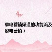 家电营销渠道的功能流及流向(家电营销)