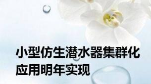 小型仿生潜水器集群化应用明年实现
