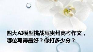 四大AI模型挑战写贵州高考作文，哪位写得最好？你打多少分？