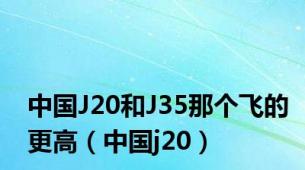 中国J20和J35那个飞的更高（中国j20）
