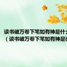 读书破万卷下笔如有神是什么意思(读书破万卷下笔如有神是谁写的)