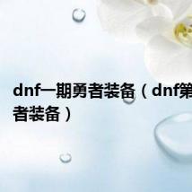 dnf一期勇者装备(dnf第二期勇者装备)