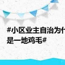 #小区业主自治为什么总是一地鸡毛#