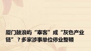 厦门鼓浪屿“宰客”成“灰色产业链”？多家涉事单位停业整顿