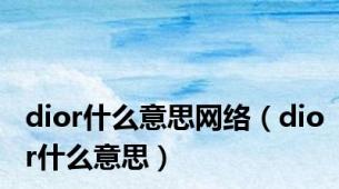 dior什么意思网络（dior什么意思）