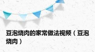 豆泡烧肉的家常做法视频（豆泡烧肉）